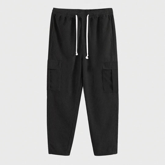 Herren nan Cord-Cargo-Jogginghose mit elastischem Tunnelzugbund, aufgesetzten Klappentaschen und tapered Bein EB