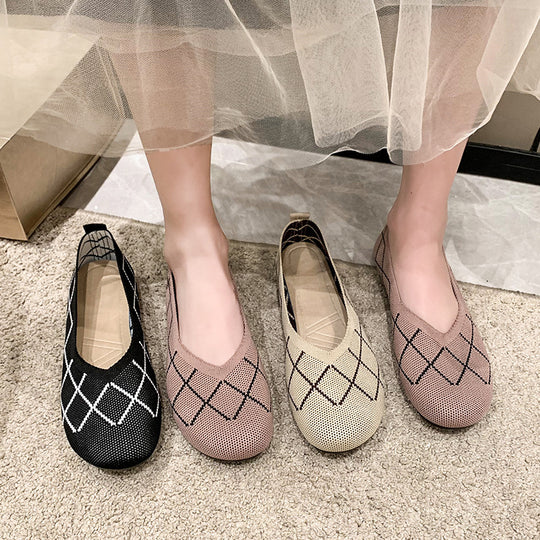 Damen leichte und atmungsaktive Ballerinas aus flexiblem Gewebe EB