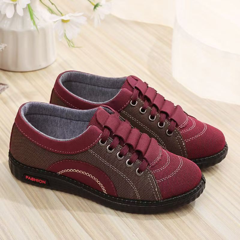 Damen modische Freizeit-Sneaker mit elastischen Schnürsenkeln EB