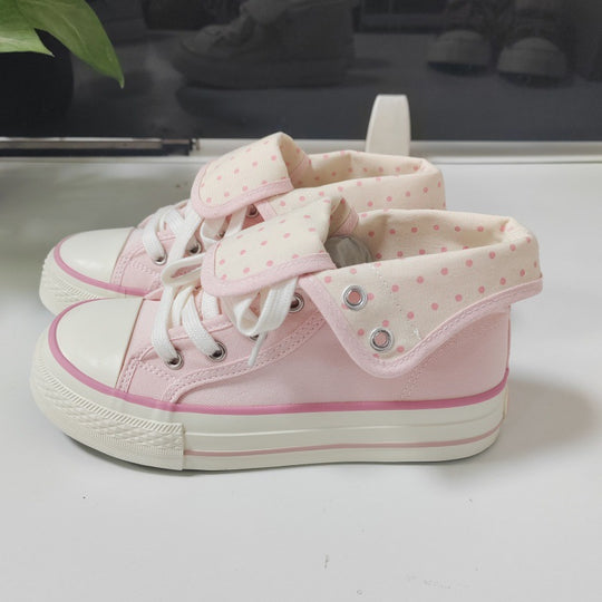 Damen Verspielte Sneakers mit abklappbarem Kragen und punktiertem Innenfutter EB