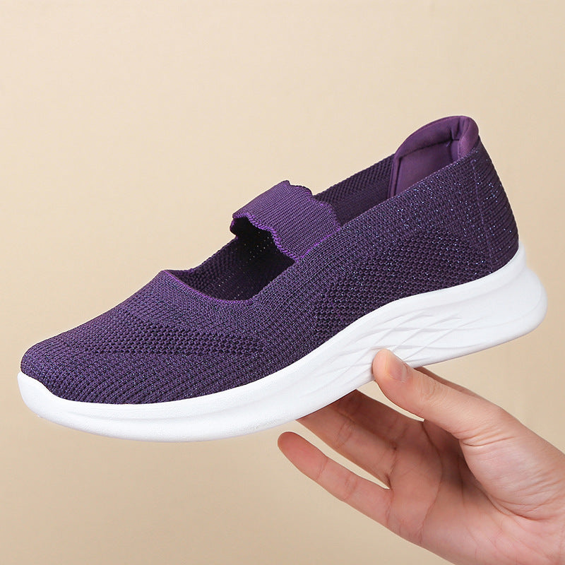 Damen bequeme Sneaker mit elastischen Riemen EB