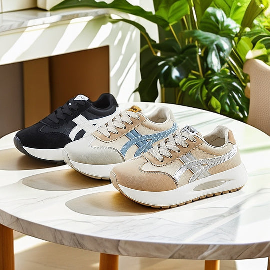 Damen Sportliche Sneaker mit atmungsaktiver Oberflächenstruktur und komfortabler Dämpfung EB