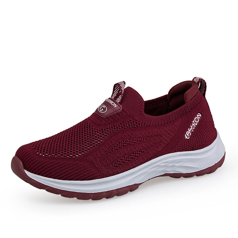 Damen Sportliche und atmungsaktive Slip-On Sneakers mit elastischem Obermaterial EB