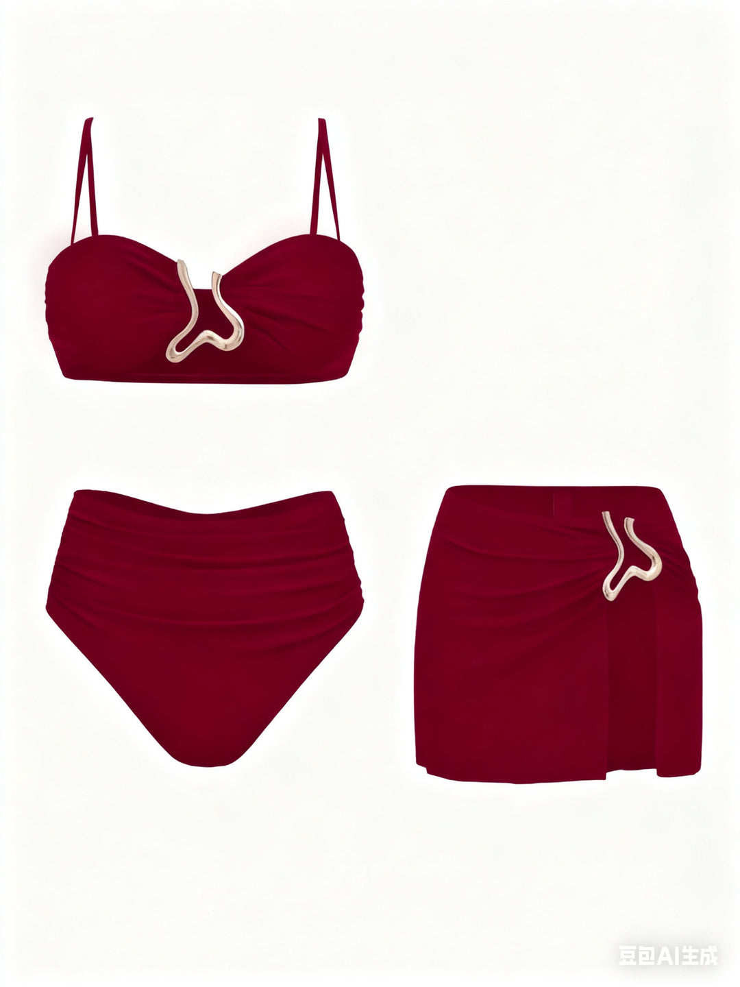 Damen Bikiniset mit elegantem Wickelrock und modischem Design EB