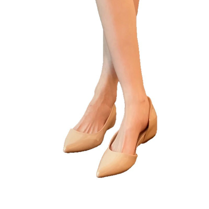 Damen spitze Slingback-Pumps aus hochwertigem Glanzmaterial EB