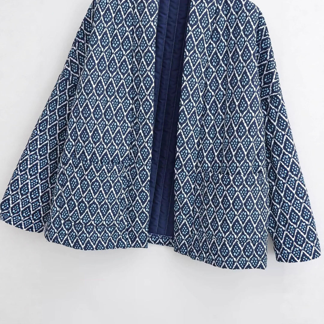 Damen Kimono-Jacke mit elegantem Muster und lockerer Passform EB