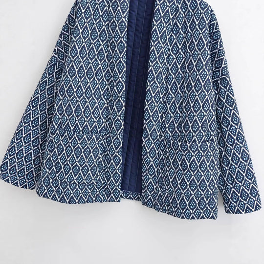 Damen Kimono-Jacke mit elegantem Muster und lockerer Passform EB