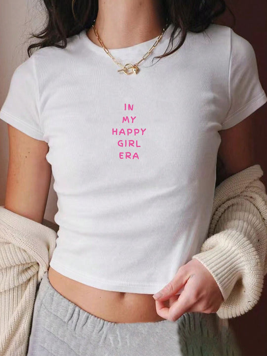 Damen Crop Top mit 90er Jahre Aufdruck EB