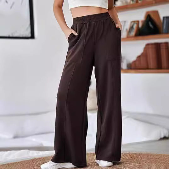 Damen Bequeme und stilvolle Freizeit-Hosen mit elastischem Bund und praktischen Taschen EB