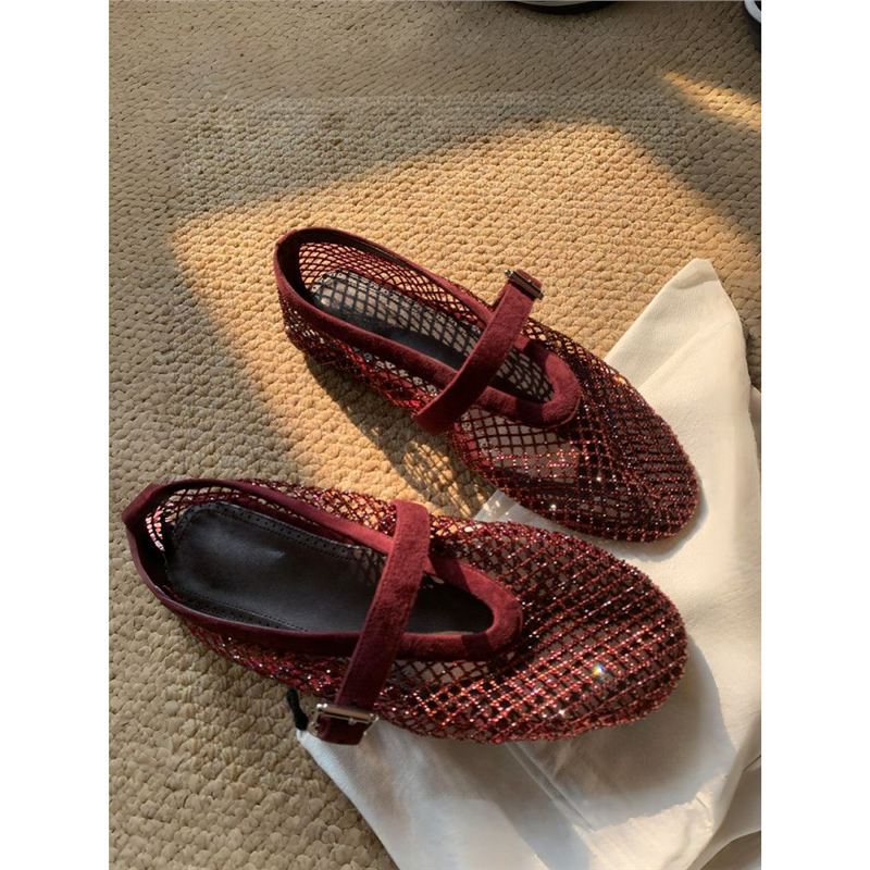 Damen modische Netz-Mary-Jane-Schuhe mit eleganter Schnalle EB