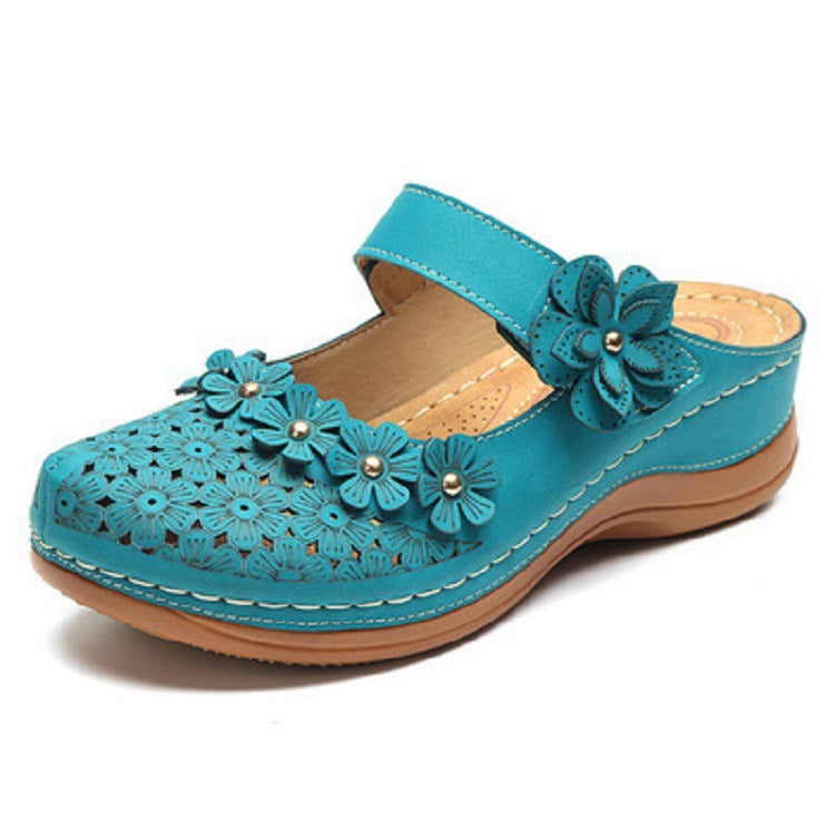 Damen-Clogs mit floralem Design und verstellbarem Riemen EB
