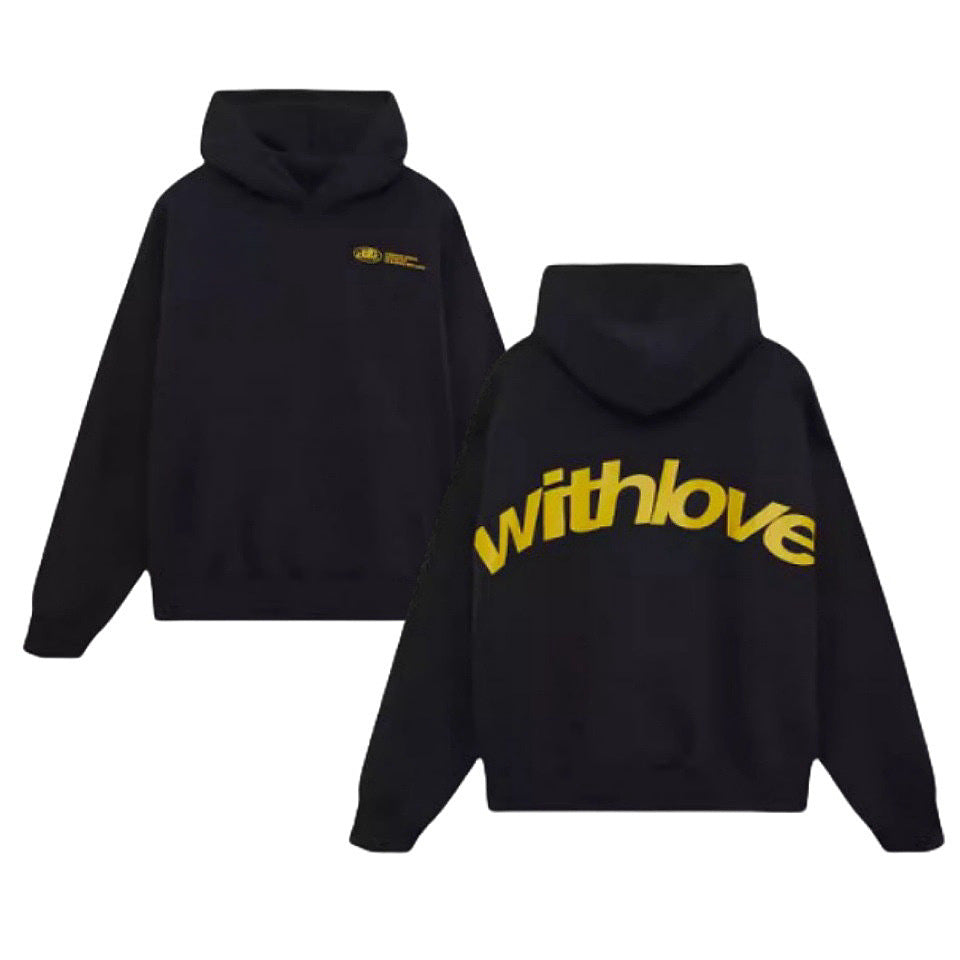 Unisex nan oversized Kapuzenpullover mit großflächigem Rückenprint, Kängurutasche und gerippten Bündchen EB