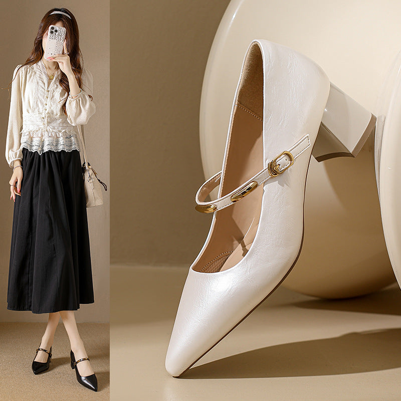 Damen Pumps mit elegantem Riemchen und komfortablem Blockabsatz EB