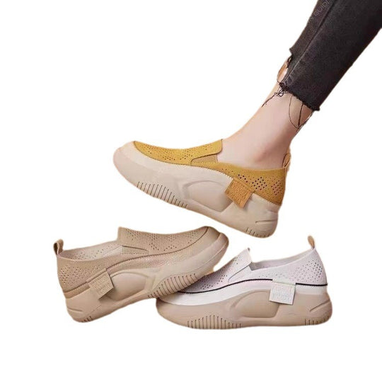 Damen Atmungsaktive Slip-On Sneakers mit modischem Lochdesign EB