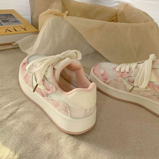 Damen Sportliche Sneakers mit floralem Muster und atmungsaktiver Struktur EB