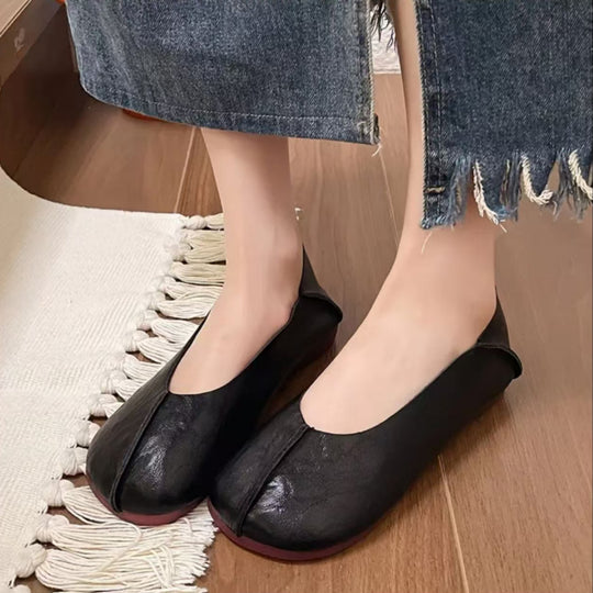 Damen Ballerinas aus hochwertigem Leder mit elegantem Schnitt und komfortablem Fußbett EB
