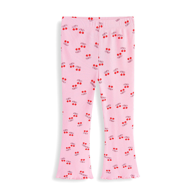 Mädchen Leggings mit fröhlichem Kirschmotiv EB