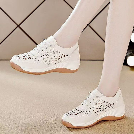 Damen Luftige Sneakers mit modischen Lochmustern und bequemer Dämpfung EB