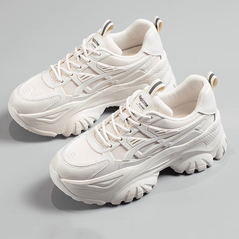 Damen Sportliche Chunky Sneakers mit dämpfender Sohle und atmungsaktiver Obermaterialstruktur EB