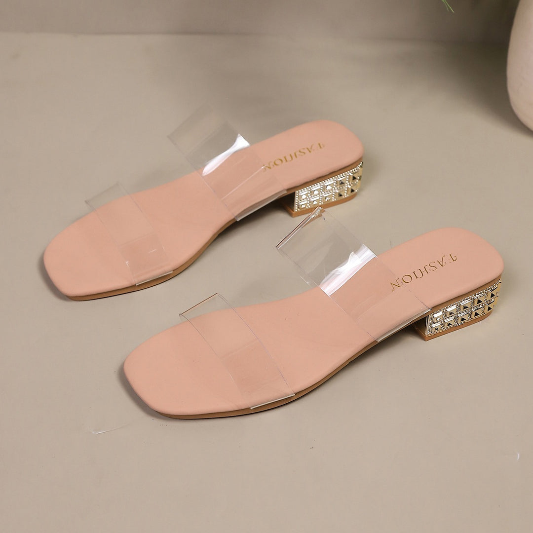 Damen Transparente Sandalen mit elegantem Blockabsatz EB