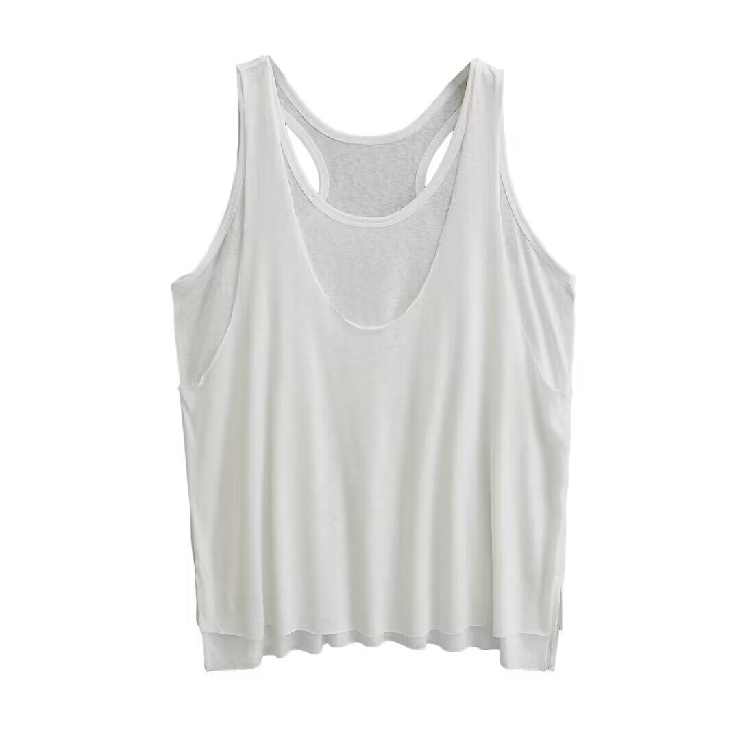 Damen sportliches Tanktop mit asymmetrischem Rückendesign EB