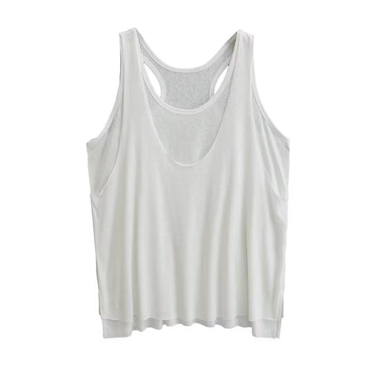 Damen sportliches Tanktop mit asymmetrischem Rückendesign EB