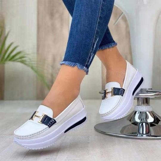 Damen modische Mokassins mit sportlichem Look und gepolsterter Sohle EB