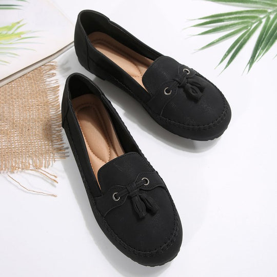 Damen Stilvolle und komfortable Ballerinas mit großem Schleifendetail EB