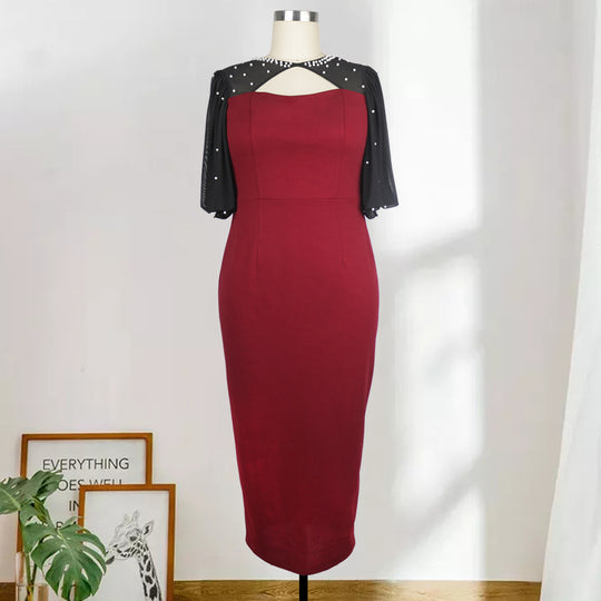 Damen Kleid mit eleganten transparenten Ärmeln EB