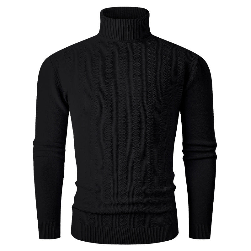 Herren Rollkragenpullover mit strukturierter Oberfläche EB