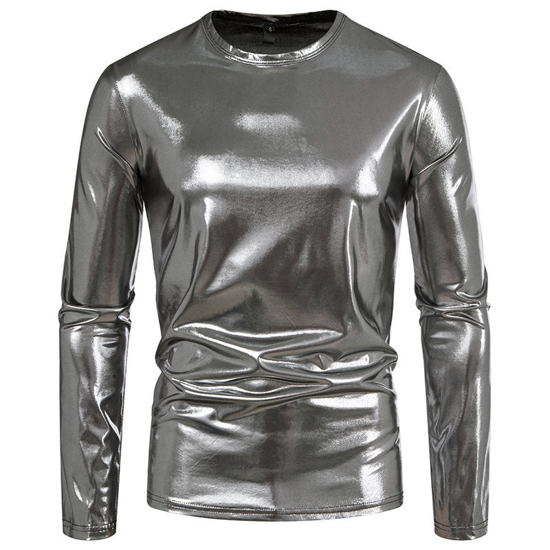 Herren Langarmshirt mit schimmerndem Finish und körpernaher Passform EB