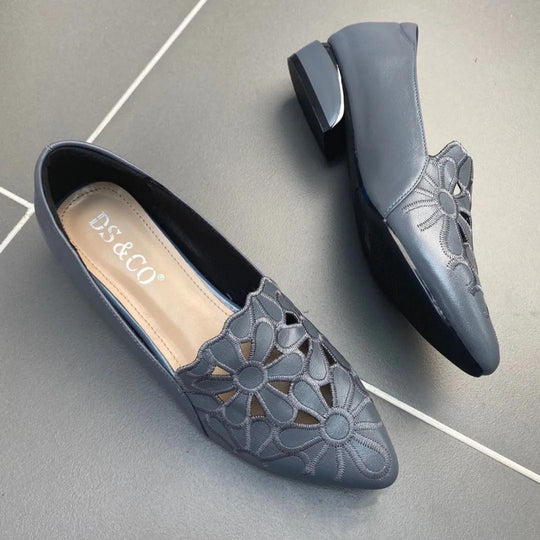 Damen elegante spitze Slingbacks mit filigranem Dekor EB