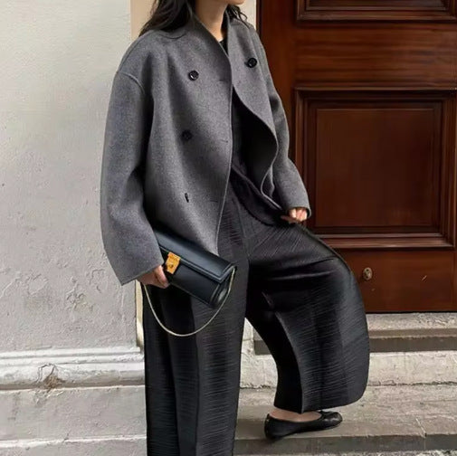 Damen Oversized Wolljacke im modernen Stil EB