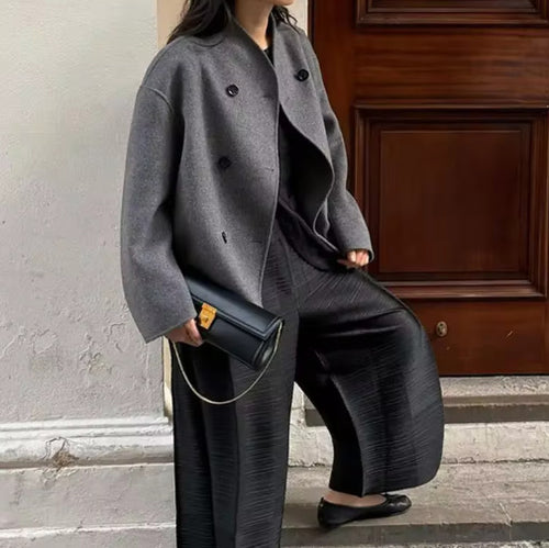Damen Oversized Wolljacke im modernen Stil EB
