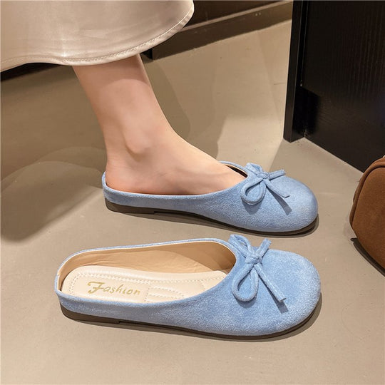 Damen elegante Mules mit dekorativem Schleifenakzent EB