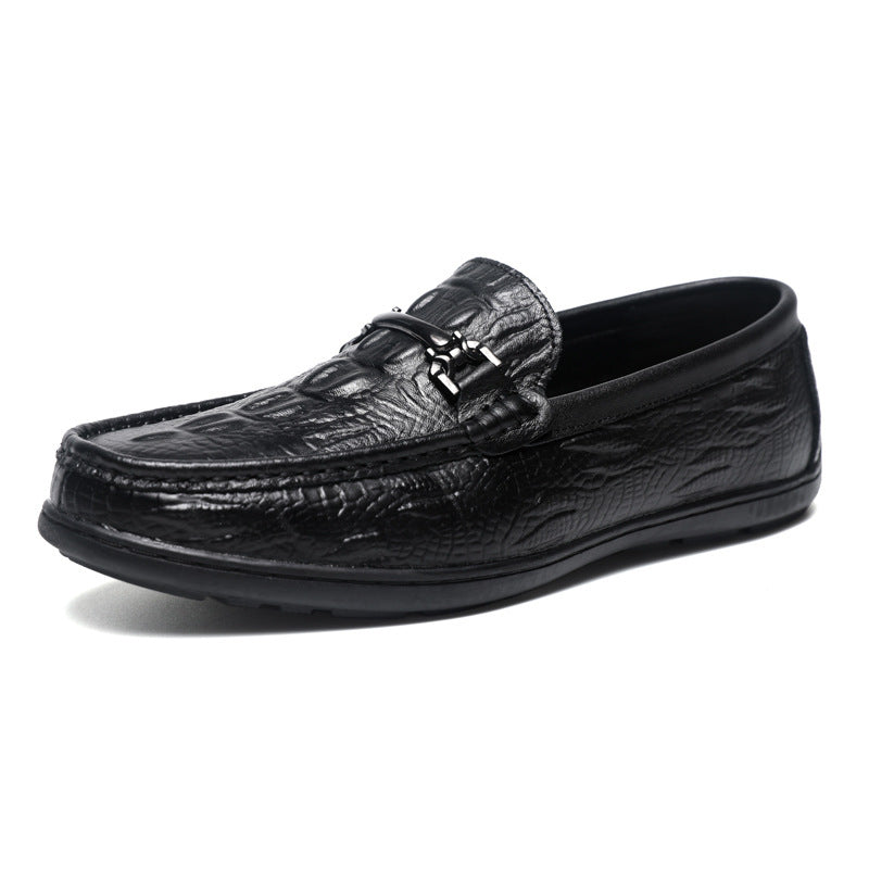 Herren elegante Mokassins im modernen Krokodil-Look EB