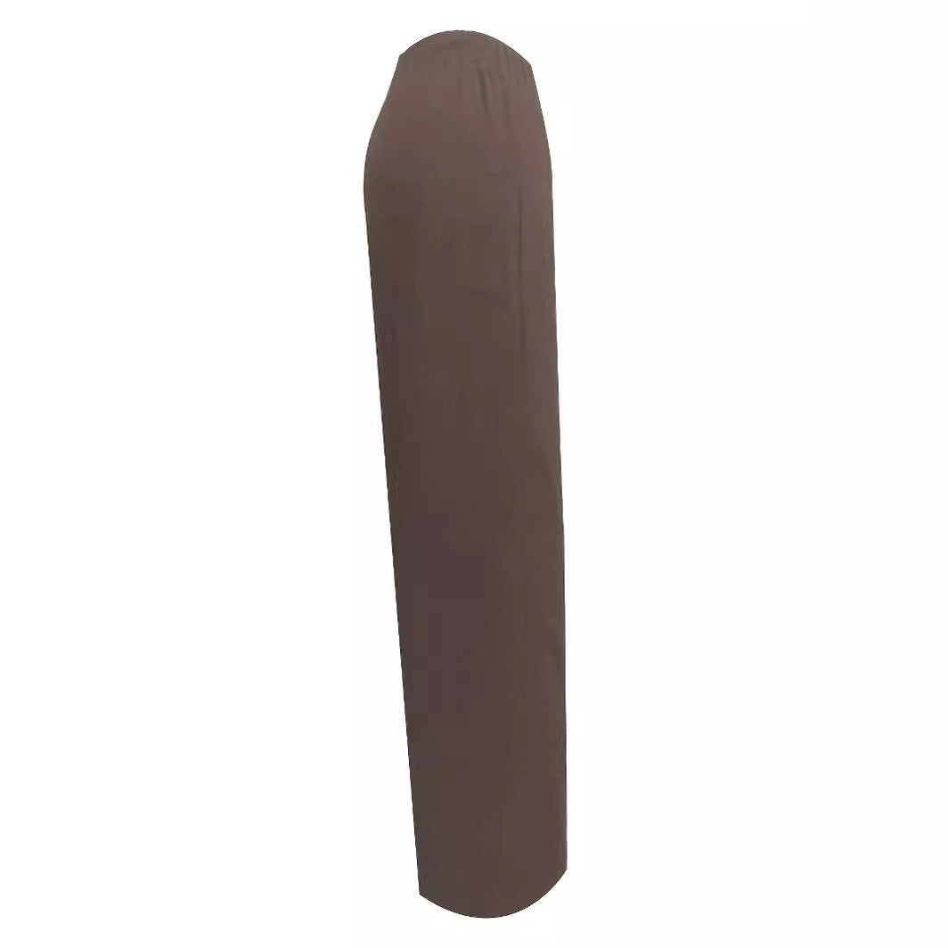 Damen Weite Sommertuchhose mit elastischem Bund und Bindegürtel EB