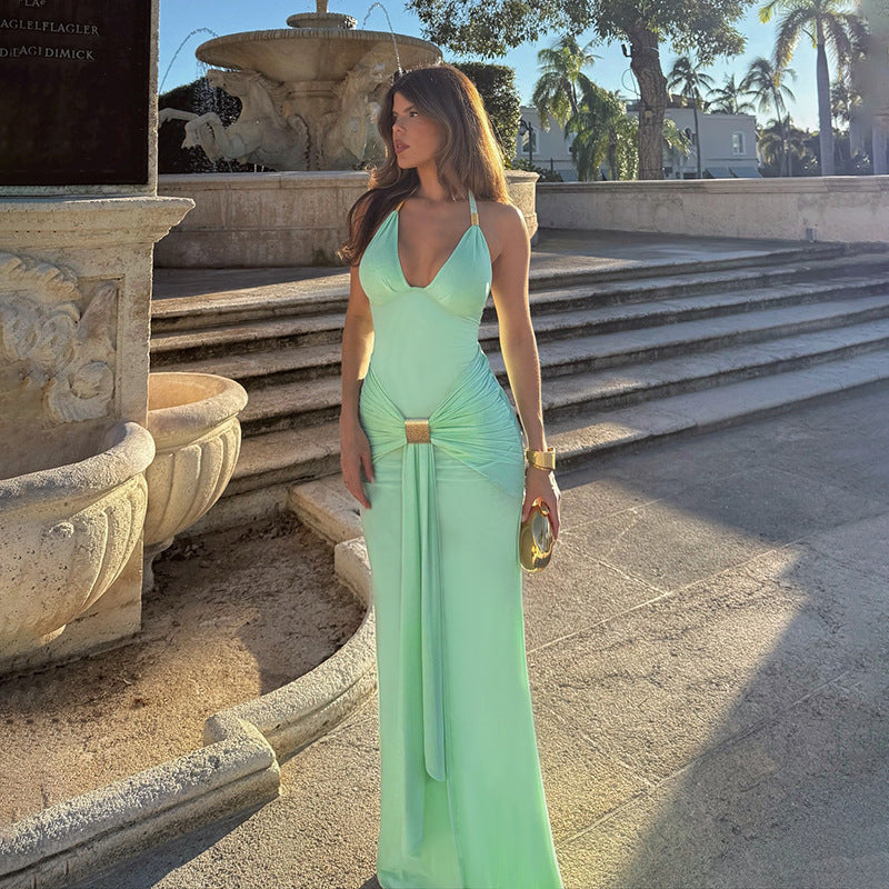 Damen Maxikleid mit raffiniertem Schnitt und glamourösen Akzenten EB