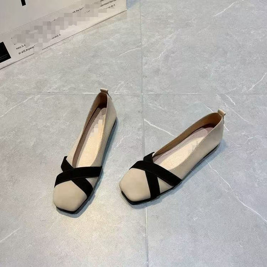 Damen elegante Ballerinas mit modischem Kreuzriemen EB