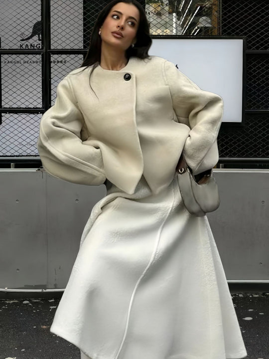 Damen Modische Oversized-Jacke mit strukturiertem Design EB