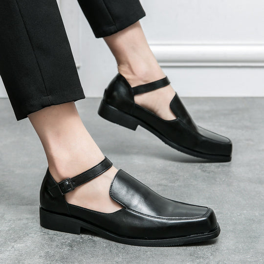 Damen Elegante Lederschuhe mit praktischem Schnallenverschluss EB