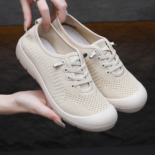Damen Atmungsaktive Lace-Up Sneakers mit flexiblem Fußbett EB