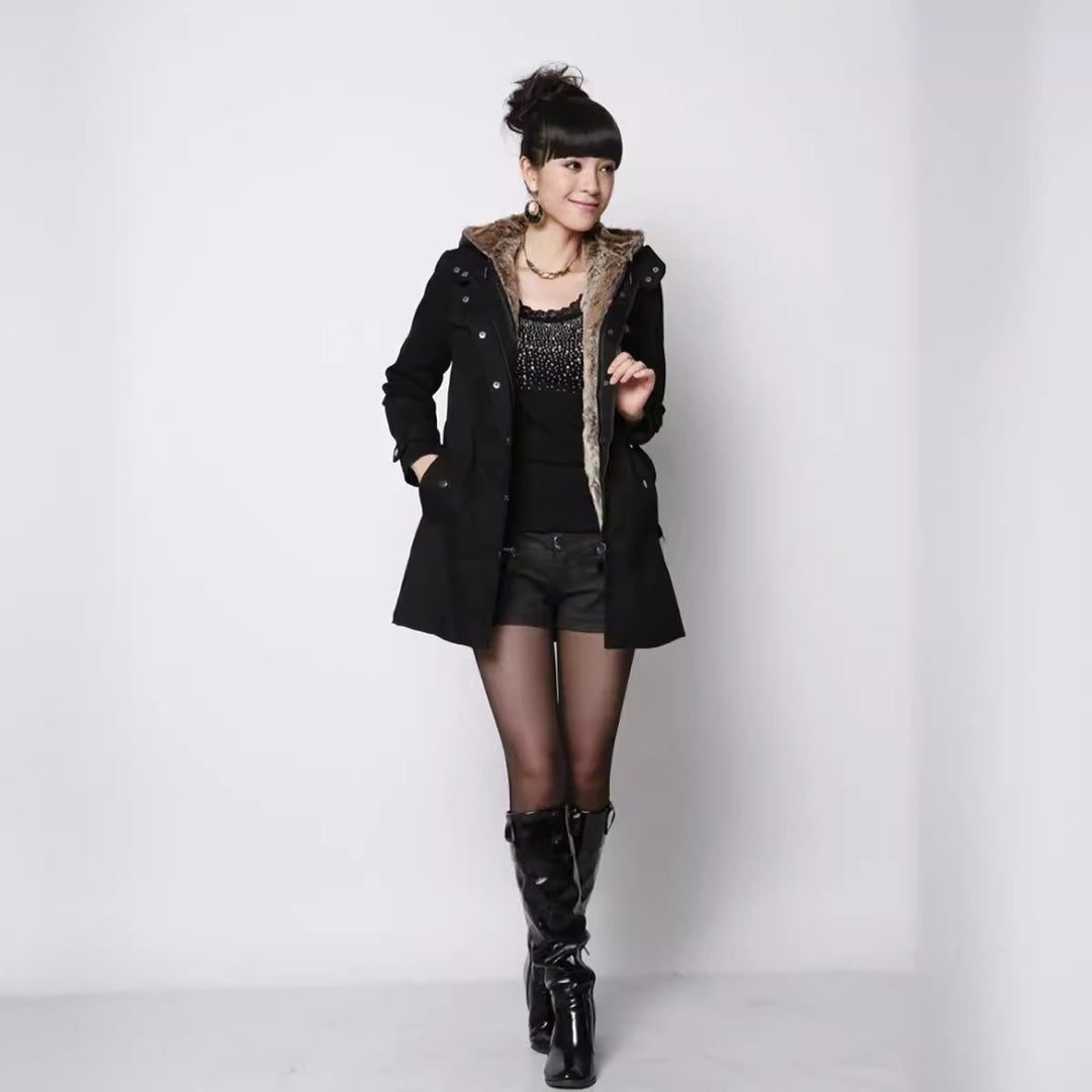 Damen Langer Winterparka mit weichem Innenfutter von EB