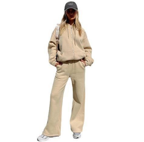Damen Sportliches Sweatshirt-Set mit Kapuze und weichen Materialien EB