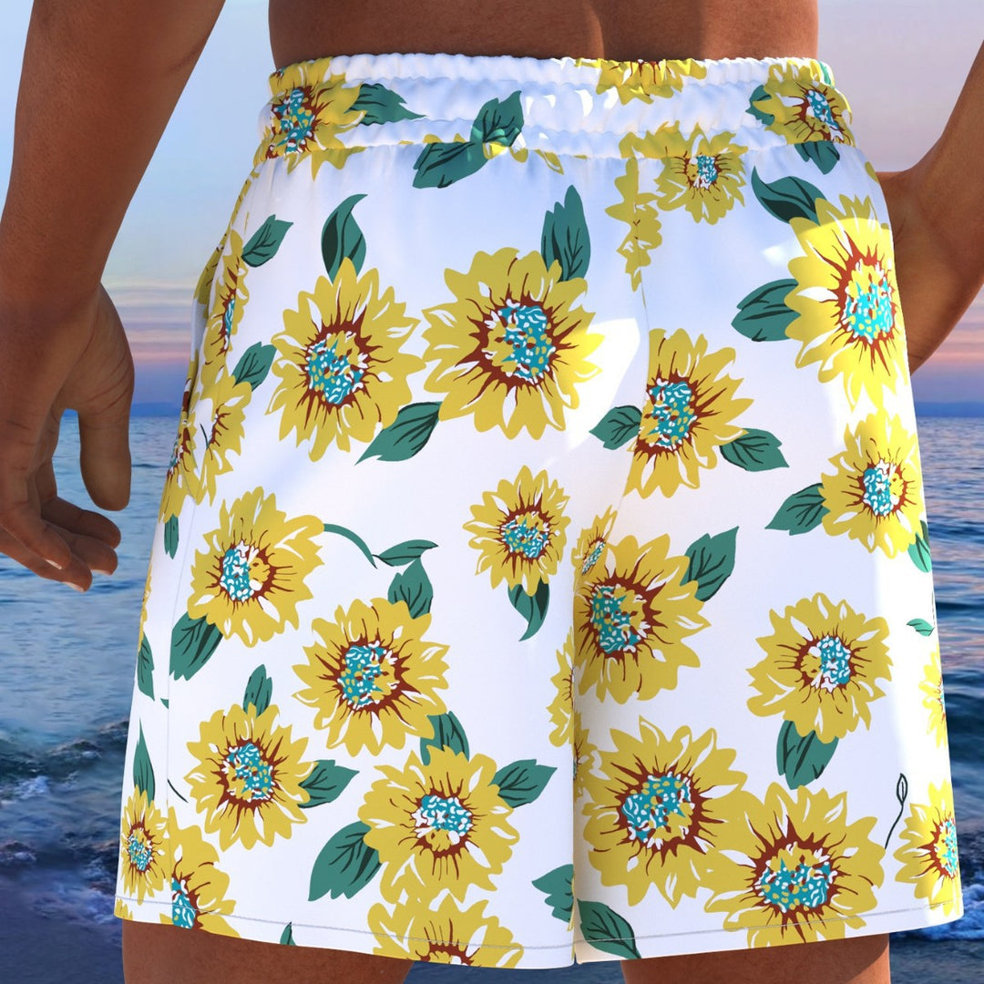 Herren Badeshorts mit modernem Streifen-Design und elastischem Bund EB