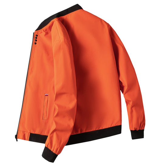 Herren modische Freizeitjacke mit hohem Kragen und seitlichem Reißverschluss EB