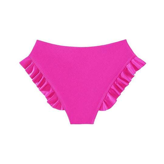 Damen Bikinihose mit verspieltem Rüschendesign und hohem Bund EB