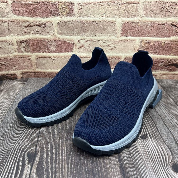 Damen Sportliche Slip-On Sneakers mit atmungsaktiver Mesh-Oberfläche EB