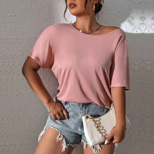 Damen lässiges Oberteil mit schickem Schulterdesign und weichem Material EB