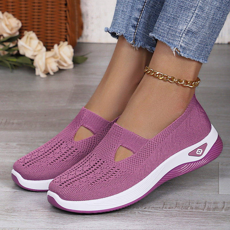 Damen nan leichte atmungsaktive Strickslipper mit Memoryschaum und rutschfester Laufsohle EB